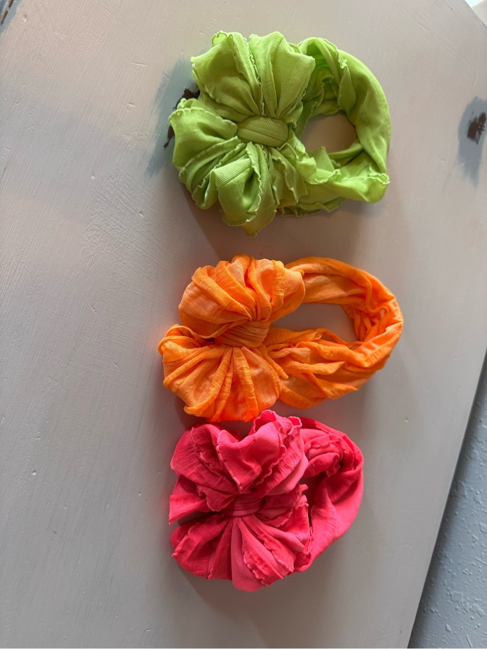 Newborn baby Neon Headbow  Set - Green, Orange, Pink